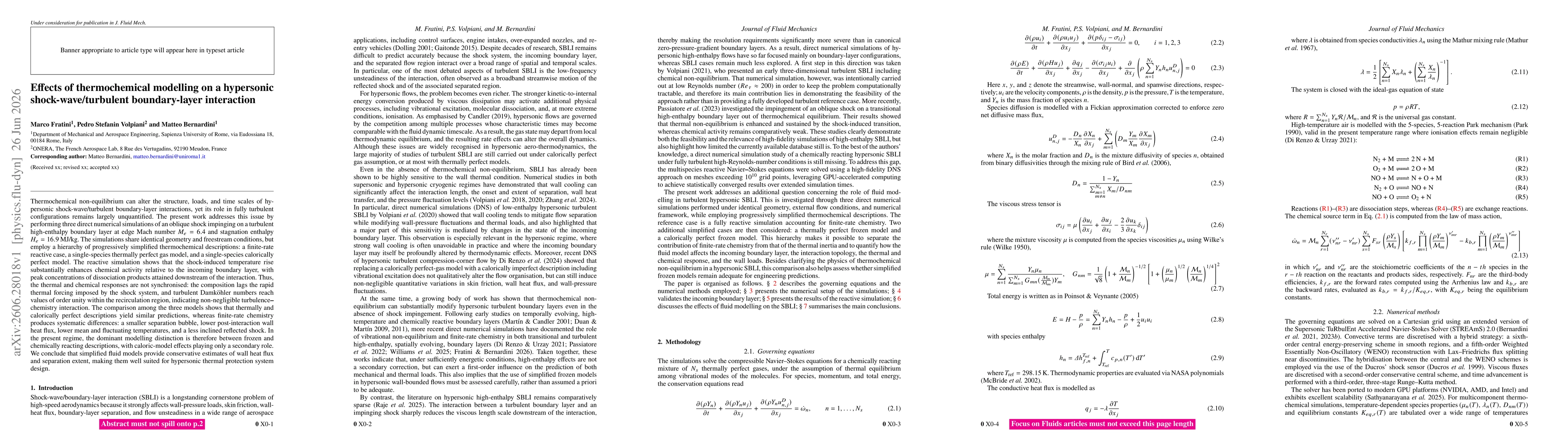 Thumbnail for Effects of thermochemical modelling on a hypersonic shock-wave/turbulent boundary-layer interaction