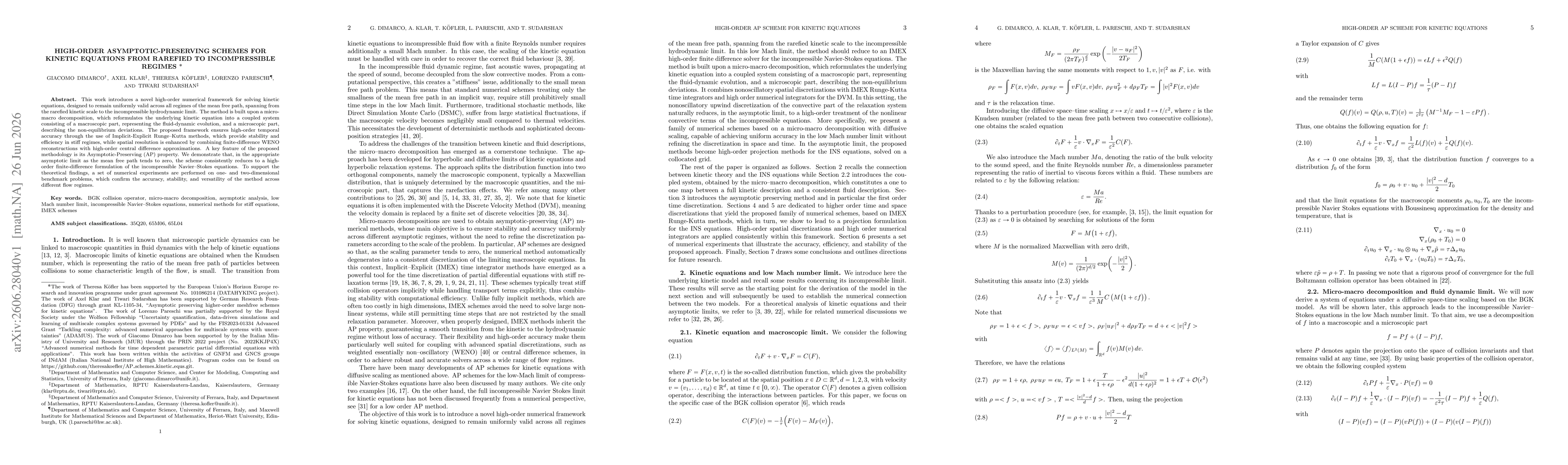 Thumbnail for High-Order Asymptotic-Preserving Schemes for Kinetic Equations from Rarefied to Incompressible Regimes