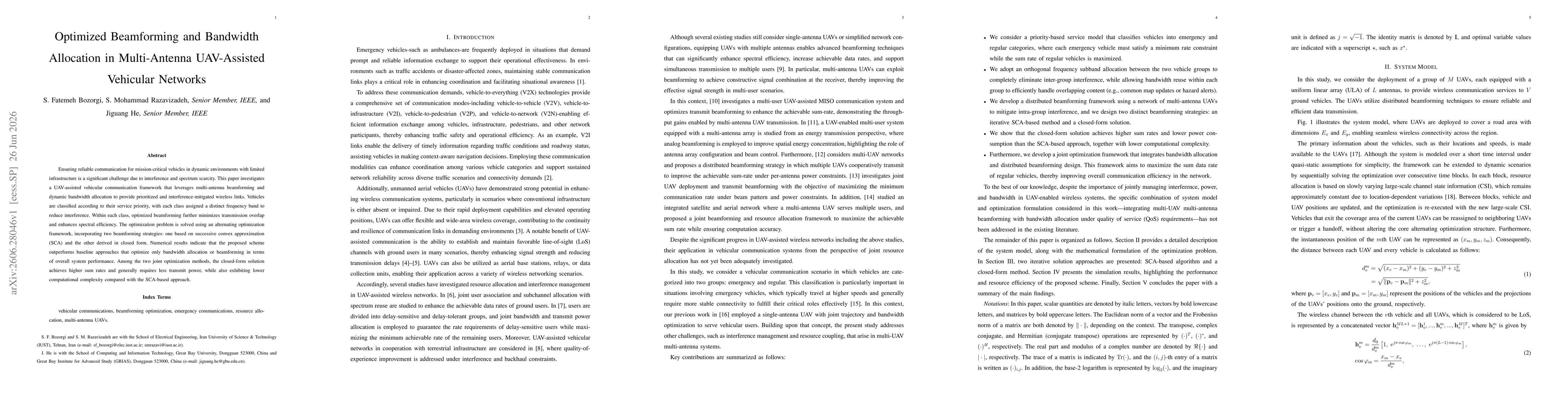 Thumbnail for Optimized Beamforming and Bandwidth Allocation in Multi-Antenna UAV-Assisted Vehicular Networks