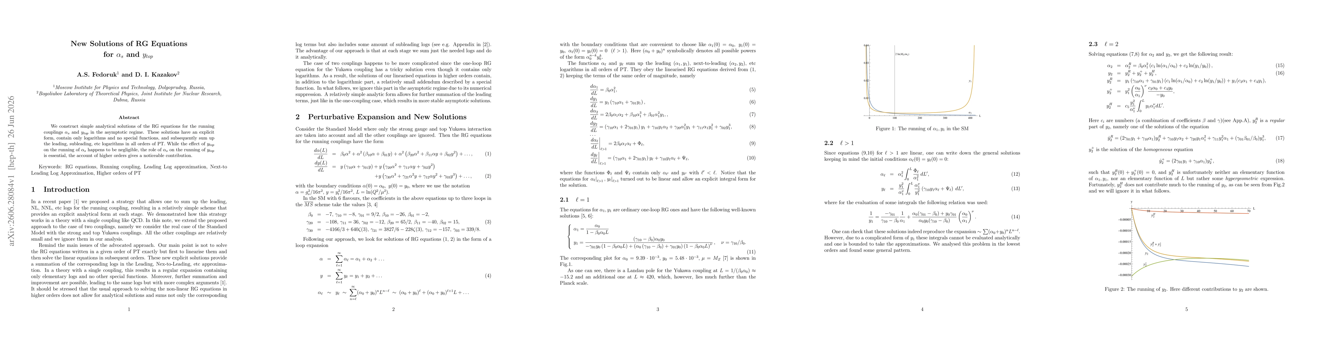 Thumbnail for New Solutions of RG Equations for α_s and y_{top}