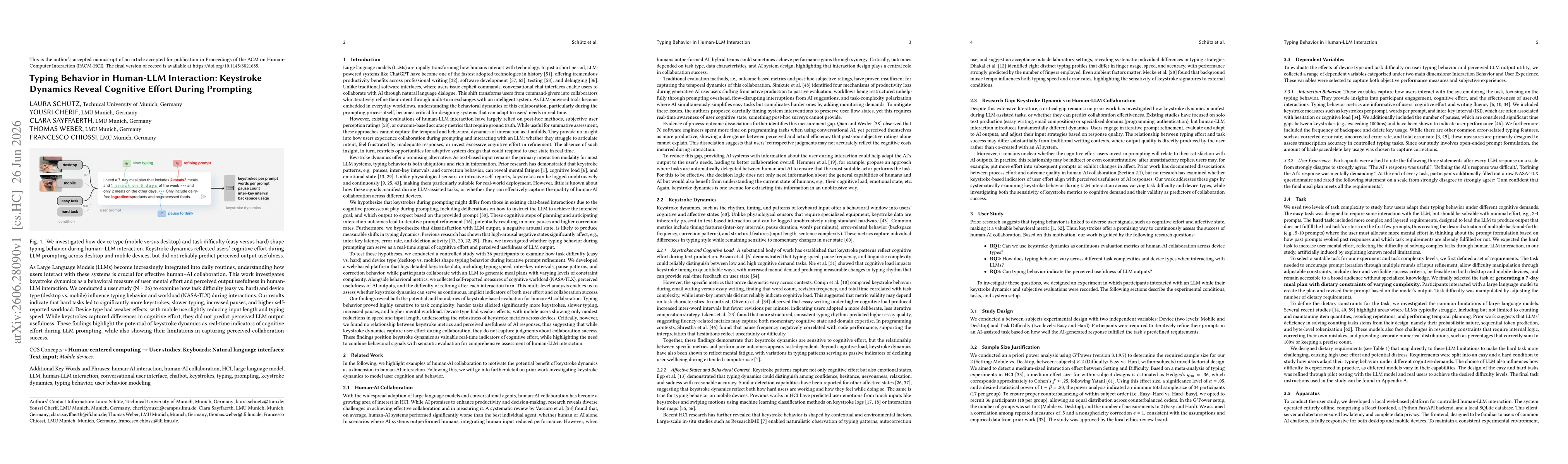 Thumbnail for Typing Behavior in Human-LLM Interaction: Keystroke Dynamics Reveal Cognitive Effort During Prompting
