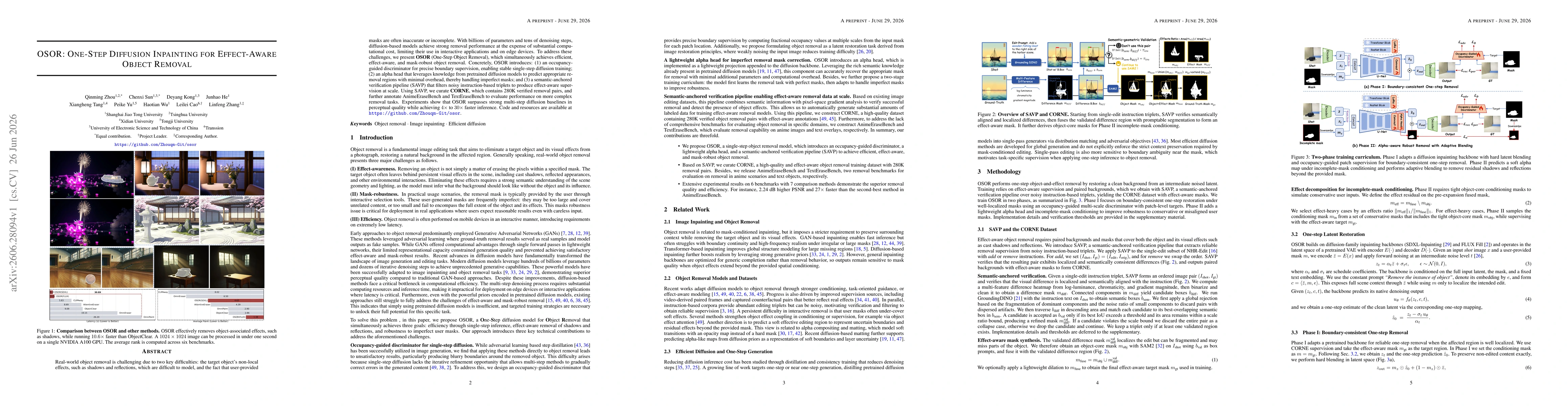 Thumbnail for OSOR: One-Step Diffusion Inpainting for Effect-Aware Object Removal