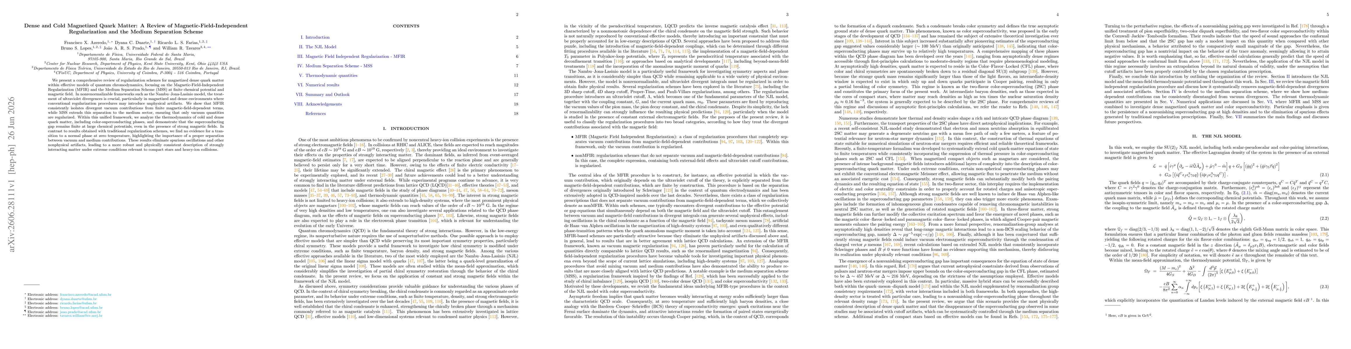 Thumbnail for Dense and Cold Magnetized Quark Matter: A Review of Magnetic-Field-Independent Regularization and the Medium Separation Scheme