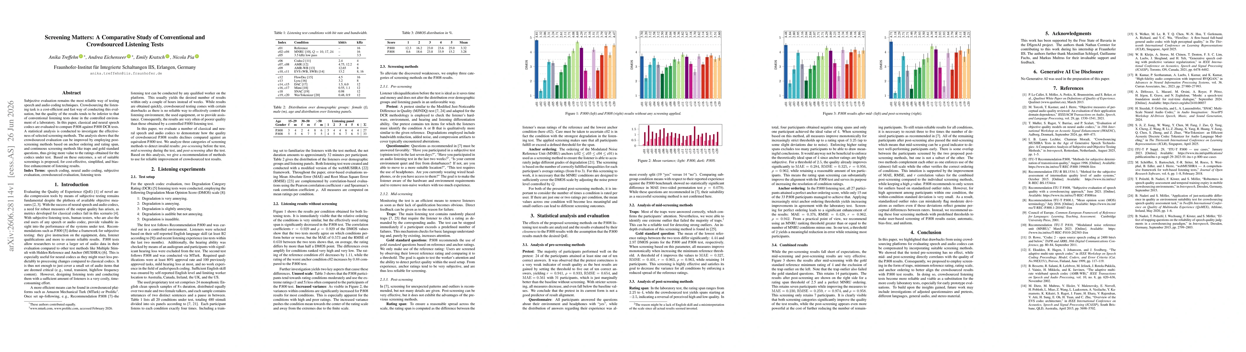 Thumbnail for Screening Matters: A Comparative Study of Conventional and Crowdsourced Listening Tests