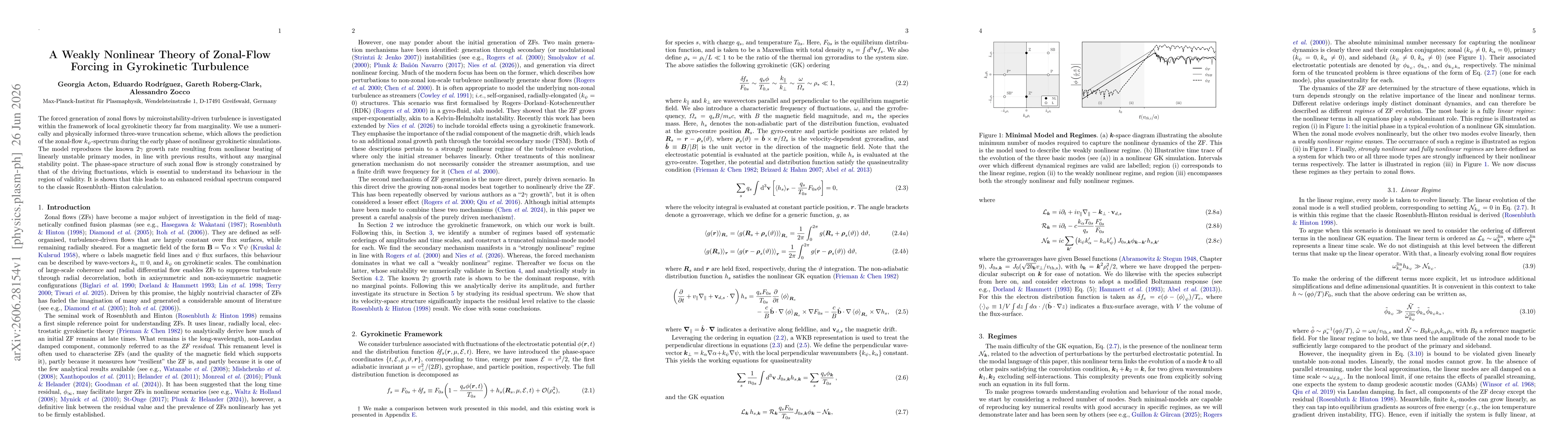 Thumbnail for A Weakly Nonlinear Theory of Zonal-Flow Forcing in Gyrokinetic Turbulence