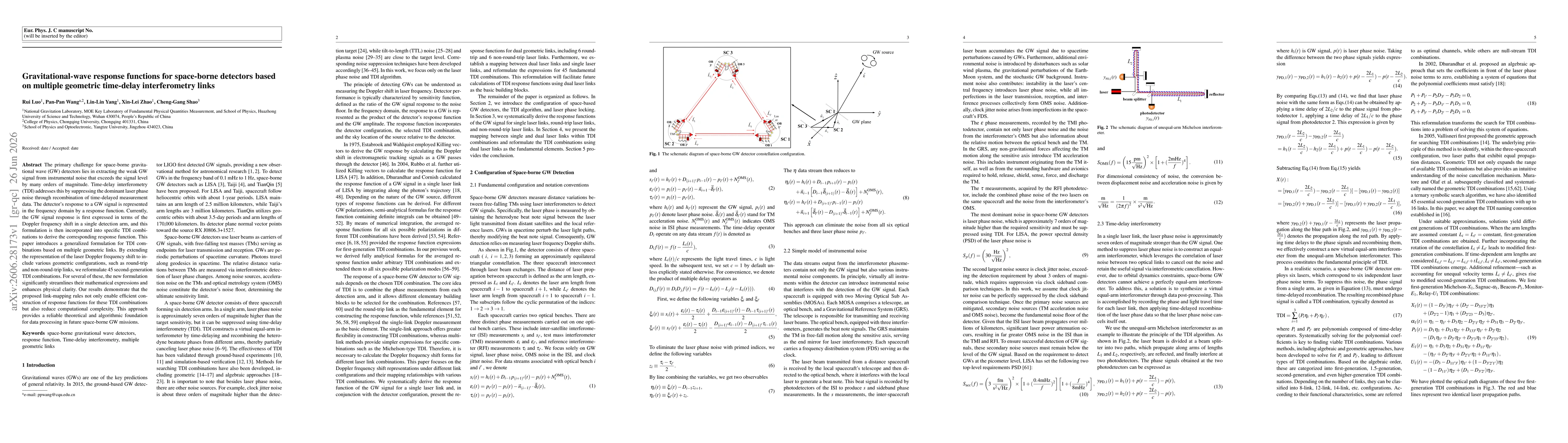 Thumbnail for Gravitational-wave response functions for space-borne detectors based on multiple geometric time-delay interferometry links