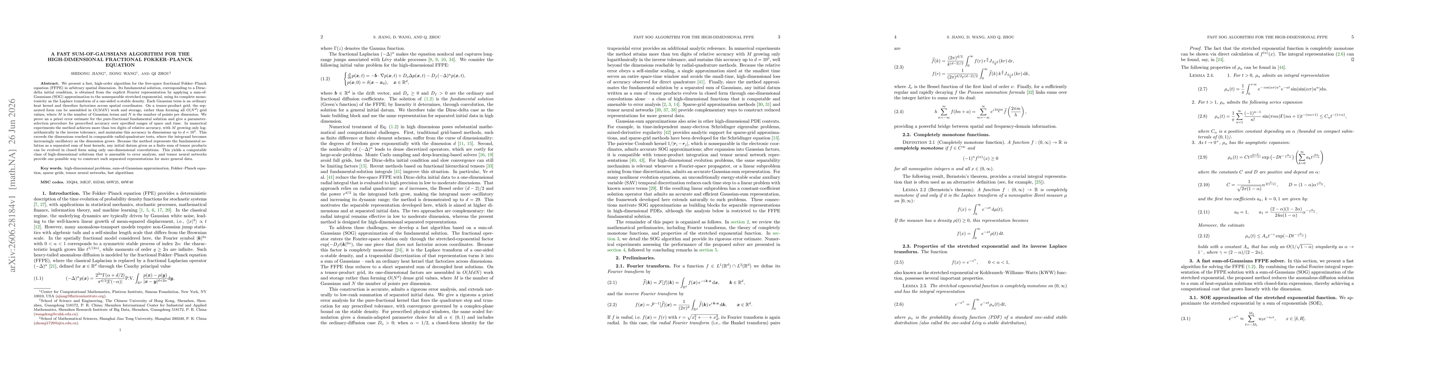 Thumbnail for A fast sum-of-Gaussians algorithm for the high-dimensional fractional Fokker-Planck equation