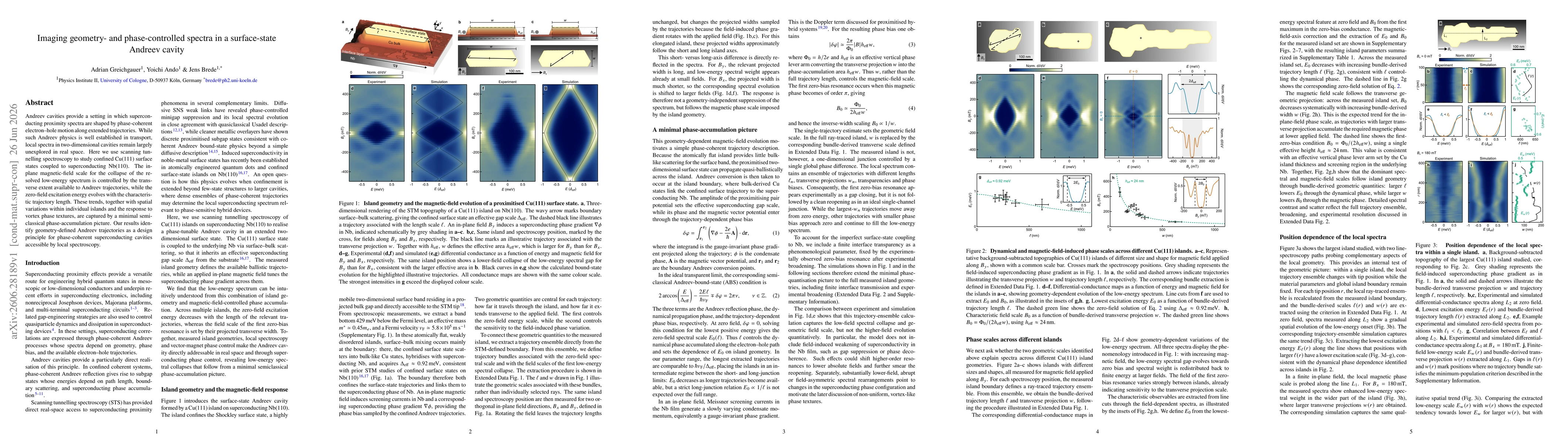 Thumbnail for Imaging geometry- and phase-controlled spectra in a surface-state Andreev cavity