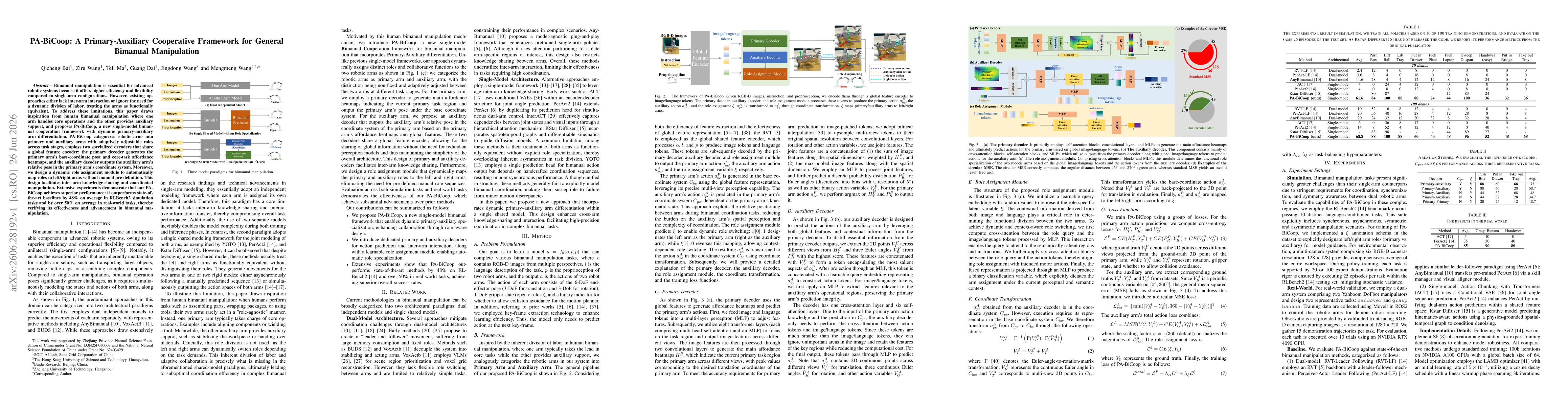 Thumbnail for PA-BiCoop: A Primary-Auxiliary Cooperative Framework for General Bimanual Manipulation