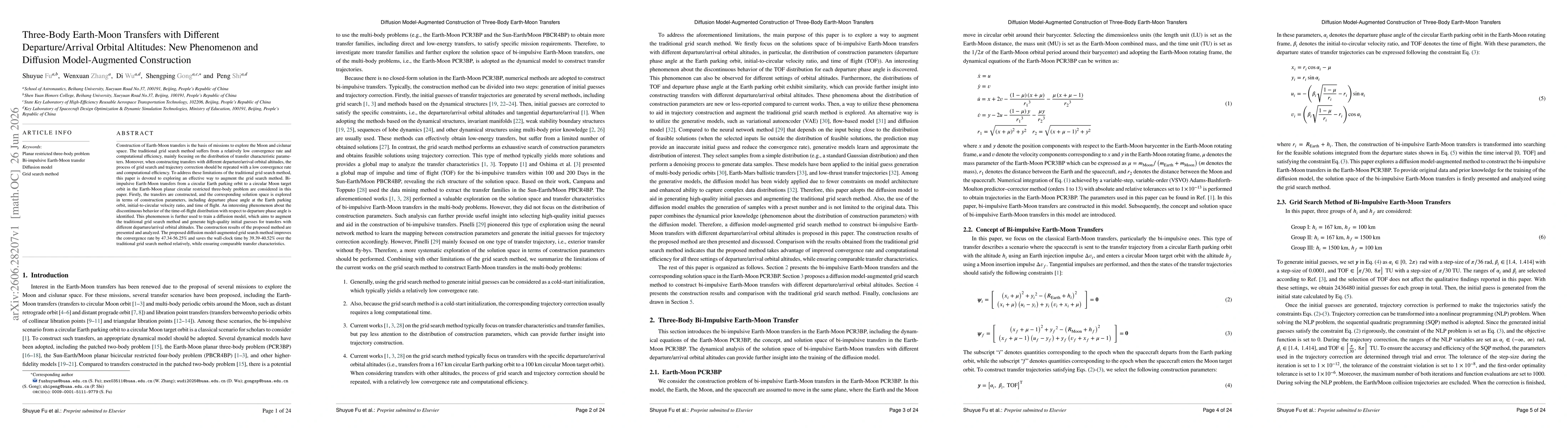 Thumbnail for Three-Body Earth-Moon Transfers with Different Departure/Arrival Orbital Altitudes: New Phenomenon and Diffusion Model-Augmented Construction