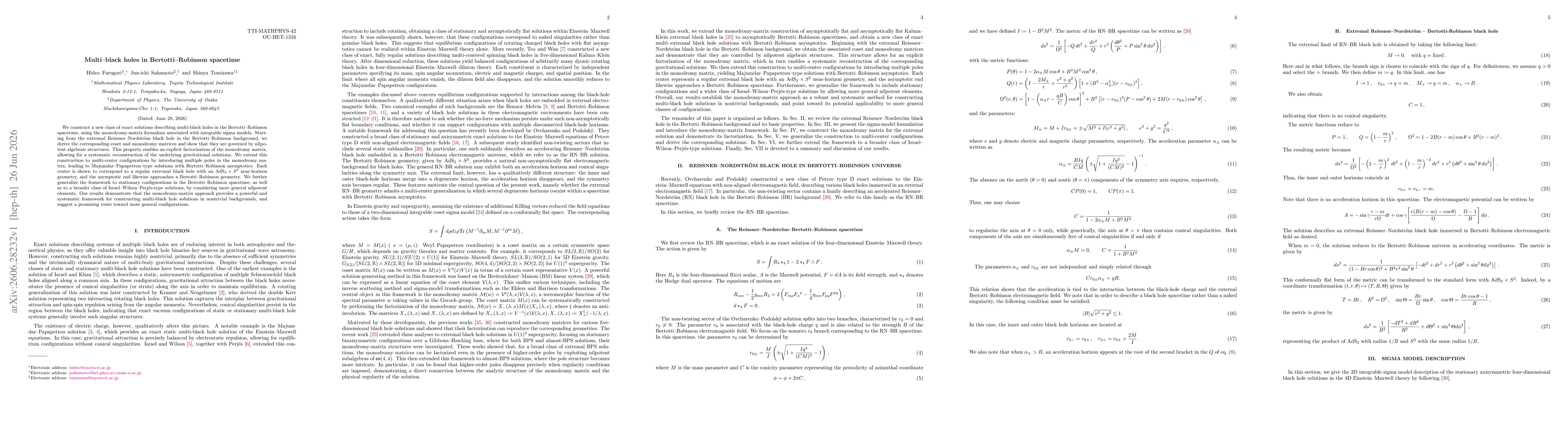 Thumbnail for Multi--black holes in Bertotti--Robinson spacetime