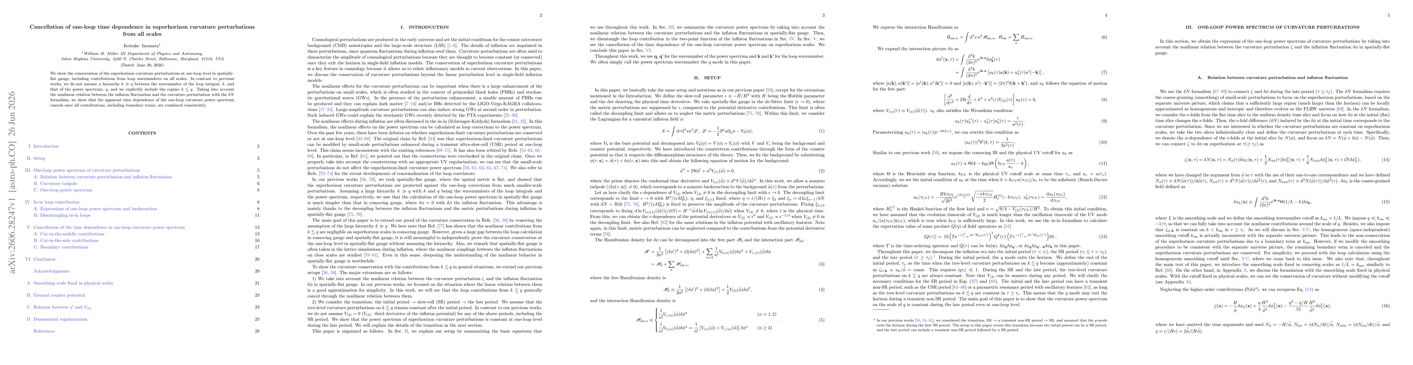 Thumbnail for Cancellation of one-loop time dependence in superhorizon curvature perturbations from all scales