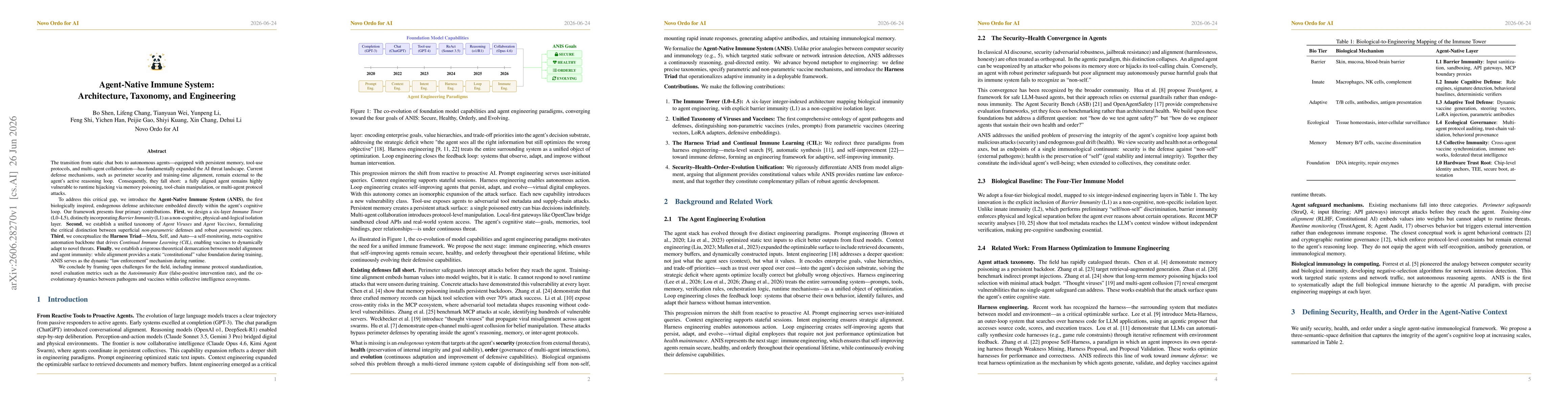 Thumbnail for Agent-Native Immune System: Architecture, Taxonomy, and Engineering