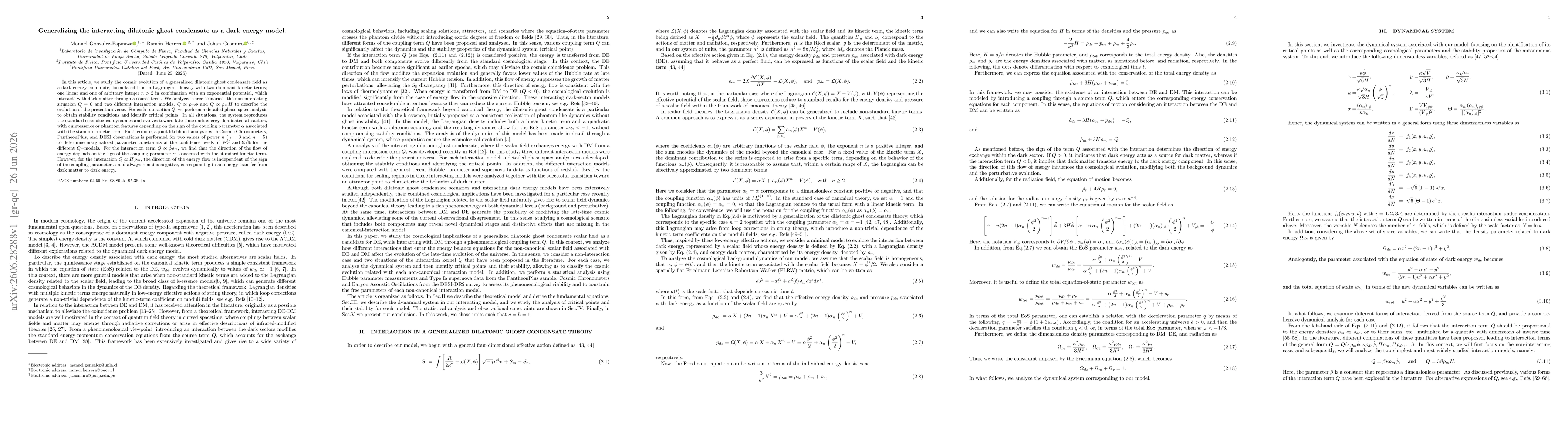 Thumbnail for Generalizing the interacting dilatonic ghost condensate as a dark energy model