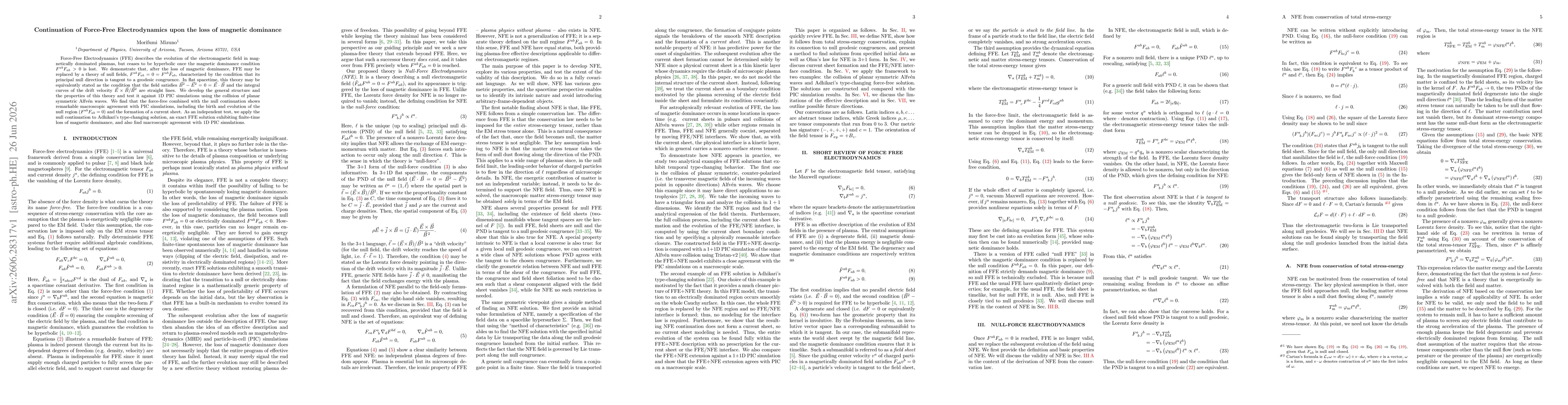 Thumbnail for Continuation of Force-Free Electrodynamics upon the loss of magnetic dominance