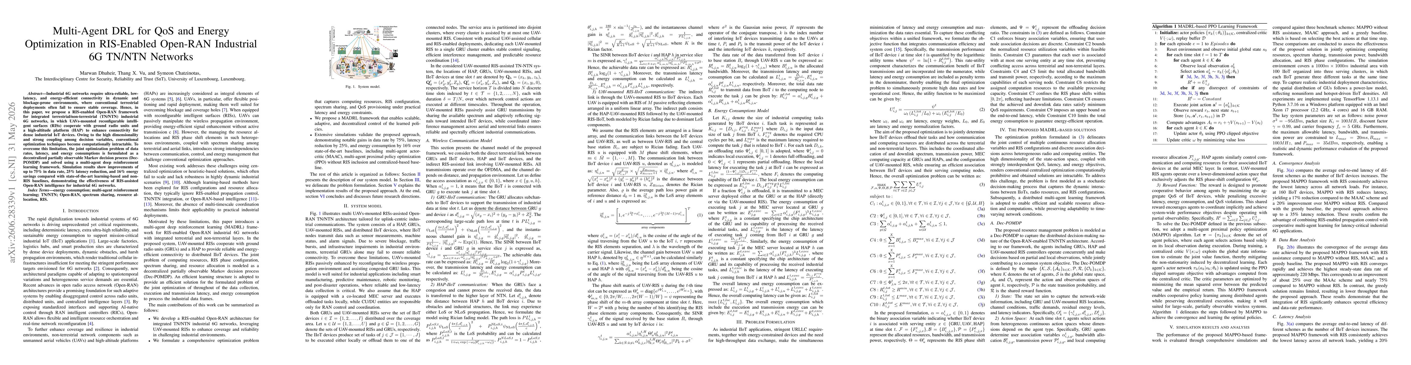 Thumbnail for Multi-Agent DRL for QoS and Energy Optimization in RIS-Enabled Open-RAN Industrial 6G TN/NTN Networks