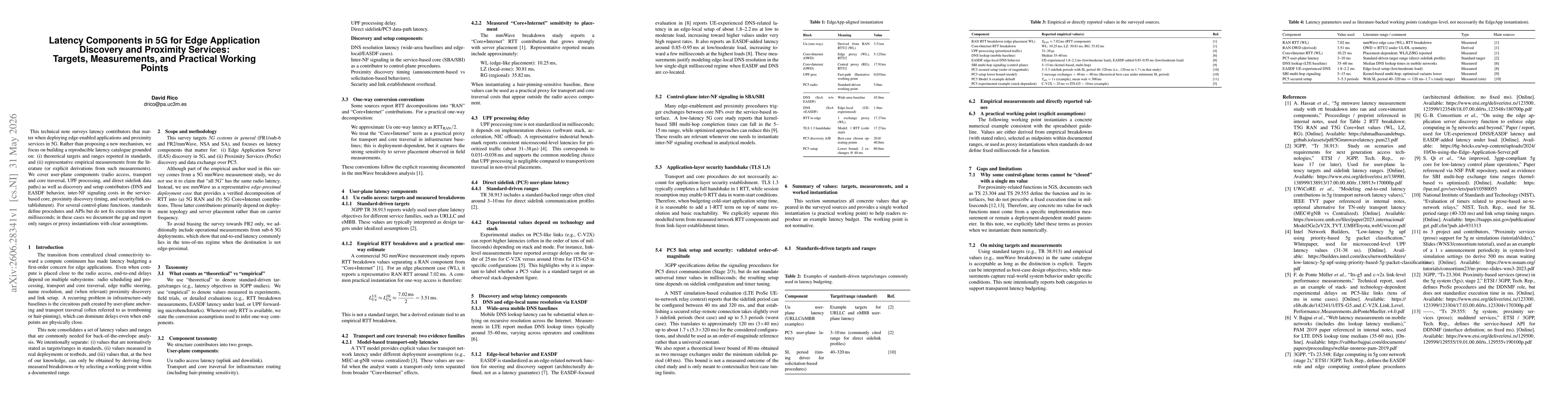 Thumbnail for Latency Components in 5G for Edge Application Discovery and Proximity Services: Targets, Measurements, and Practical Working Points