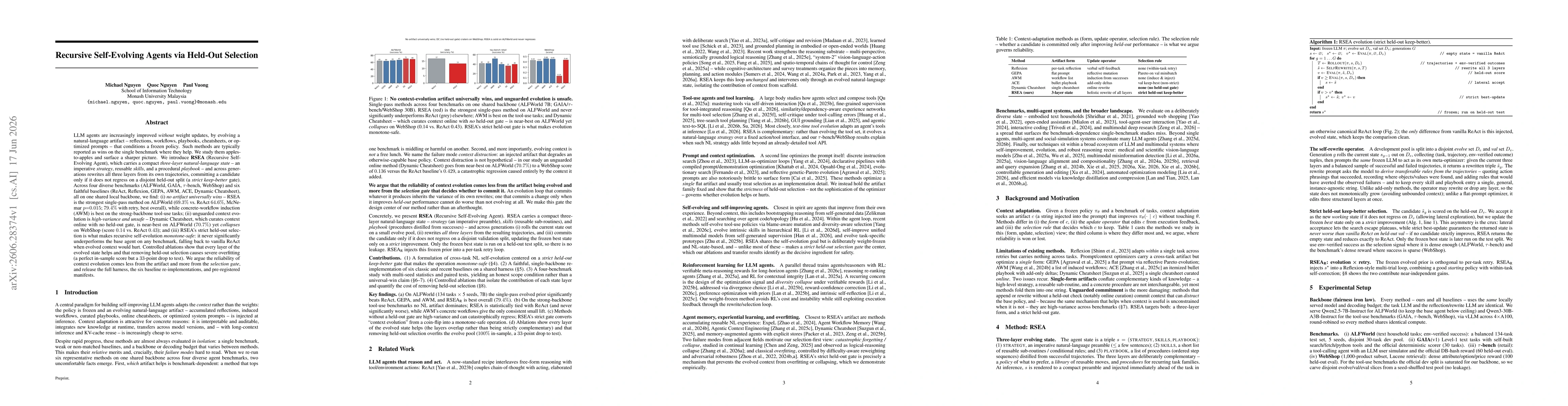 Thumbnail for Recursive Self-Evolving Agents via Held-Out Selection