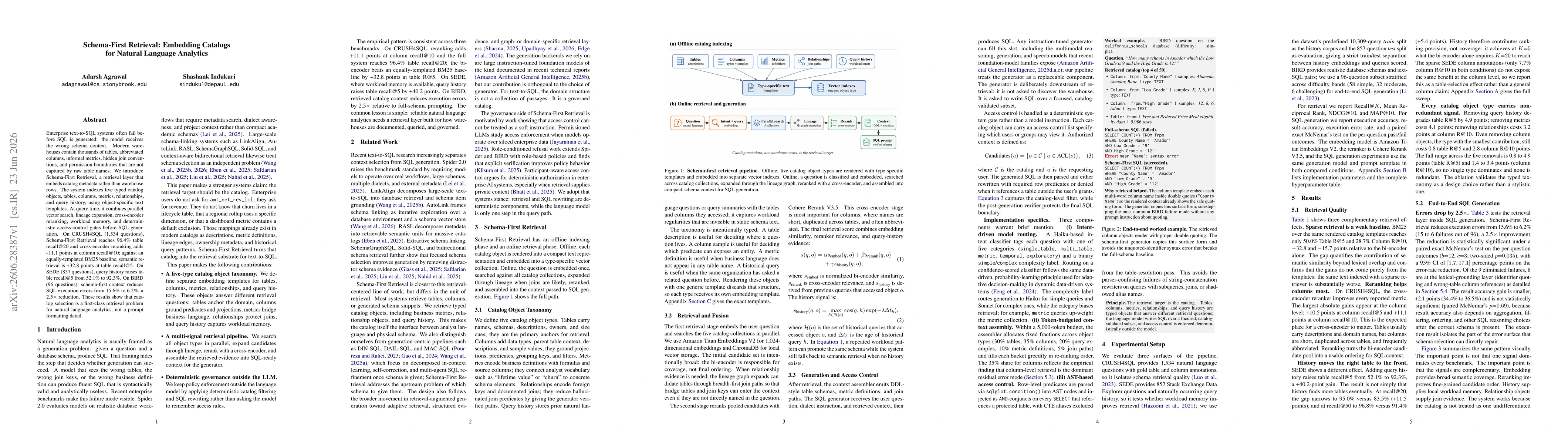 Thumbnail for Schema-First Retrieval: Embedding Catalogs for Natural Language Analytics