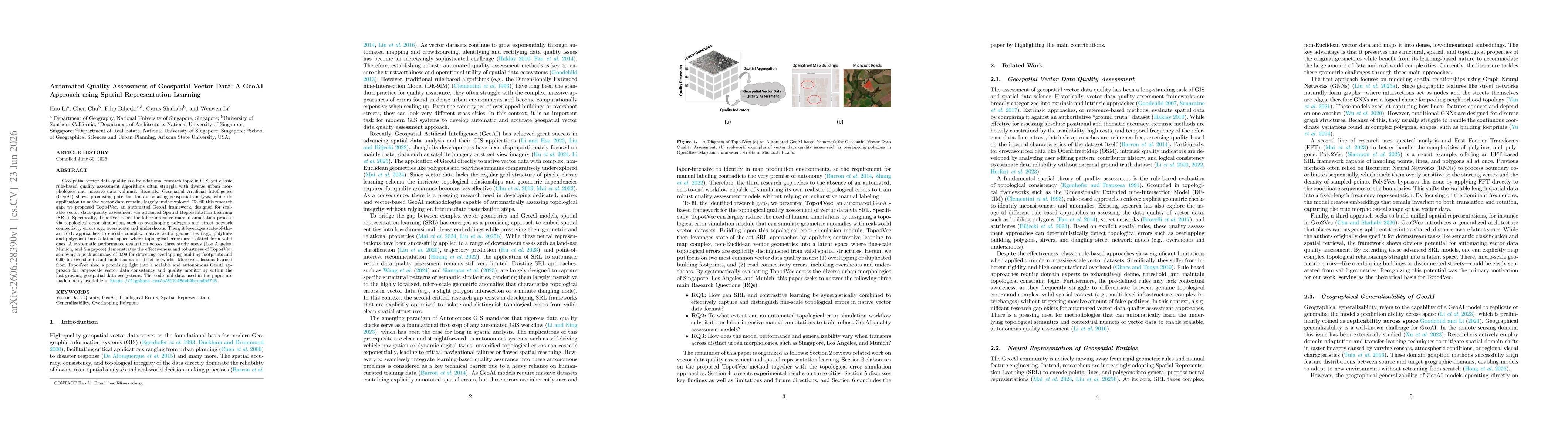 Thumbnail for Automated Quality Assessment of Geospatial Vector Data: A GeoAI Approach using Spatial Representation Learning