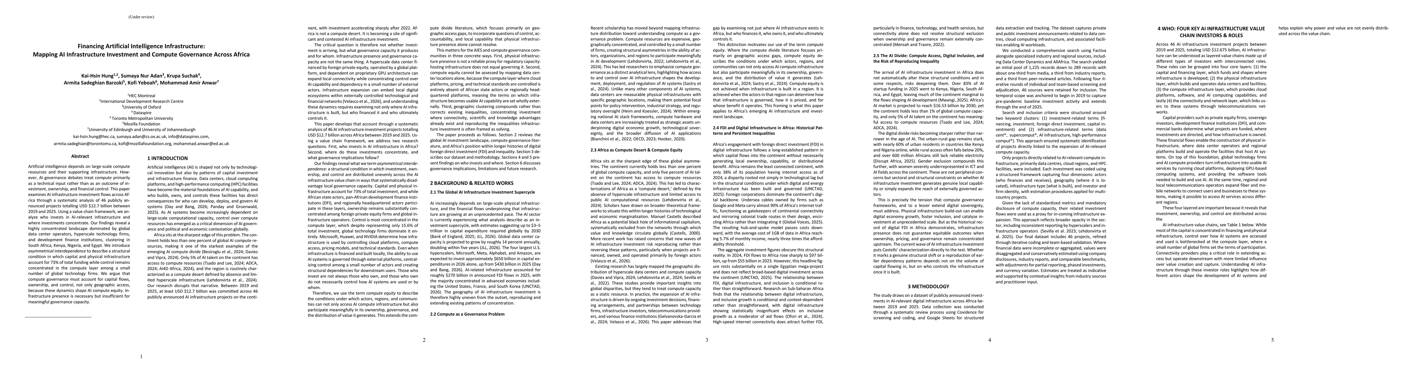 Thumbnail for Financing Artificial Intelligence Infrastructure: Mapping AI Infrastructure Investment and Compute Governance Across Africa