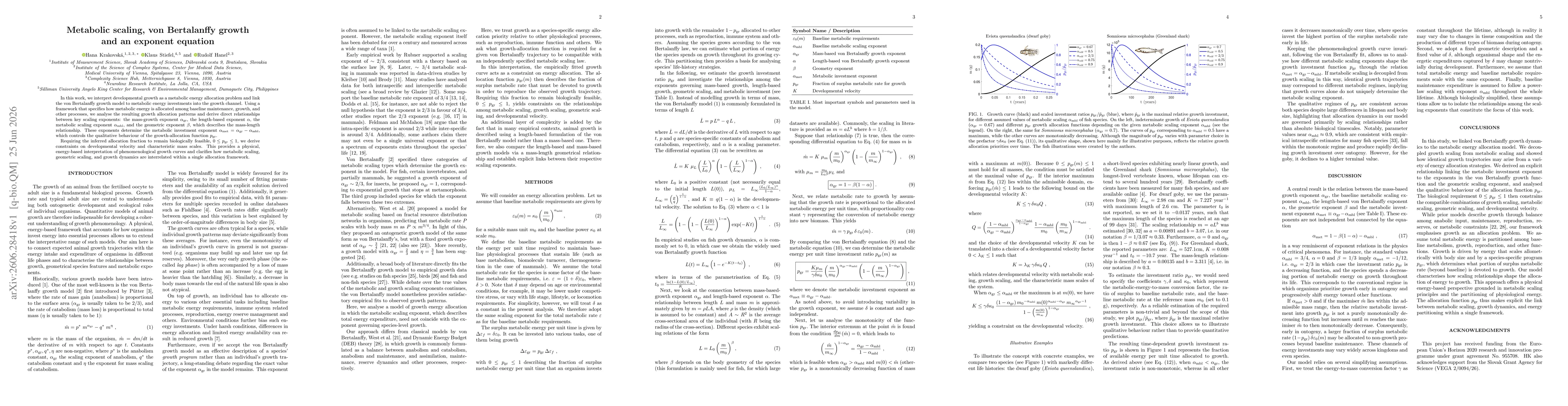 Thumbnail for Metabolic scaling, von Bertalanffy growth and an exponent equation