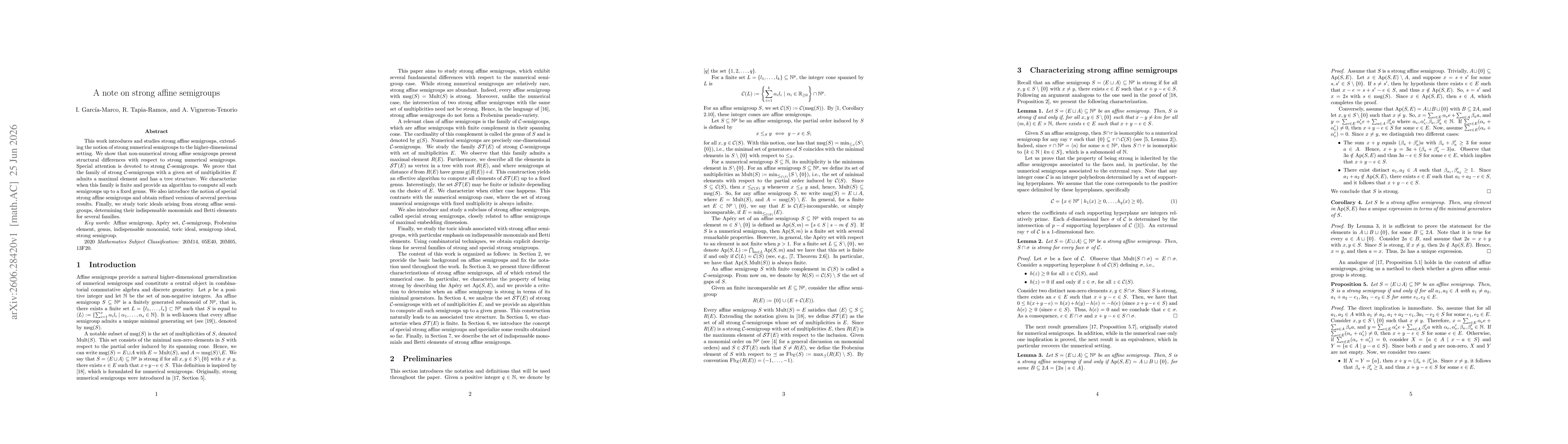 Thumbnail for A note on strong affine semigroups