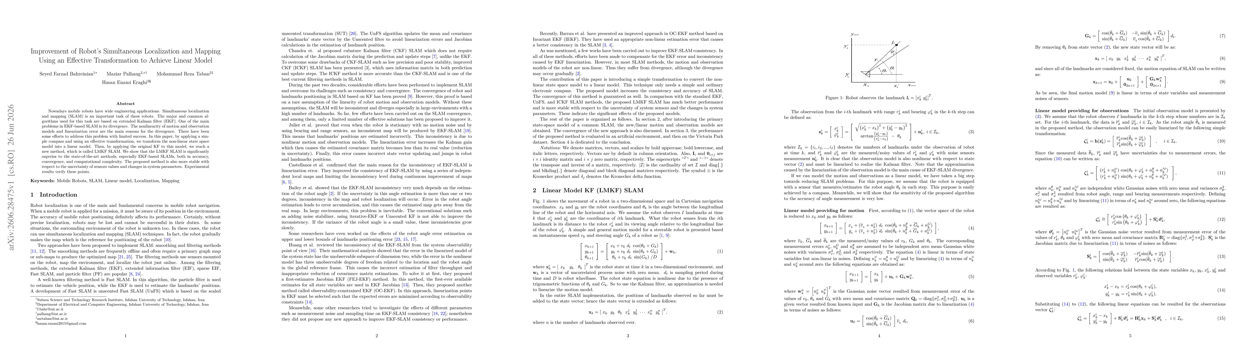 Thumbnail for Improvement of Robot's Simultaneous Localization and Mapping Using an Effective Transformation to Achieve Linear Model