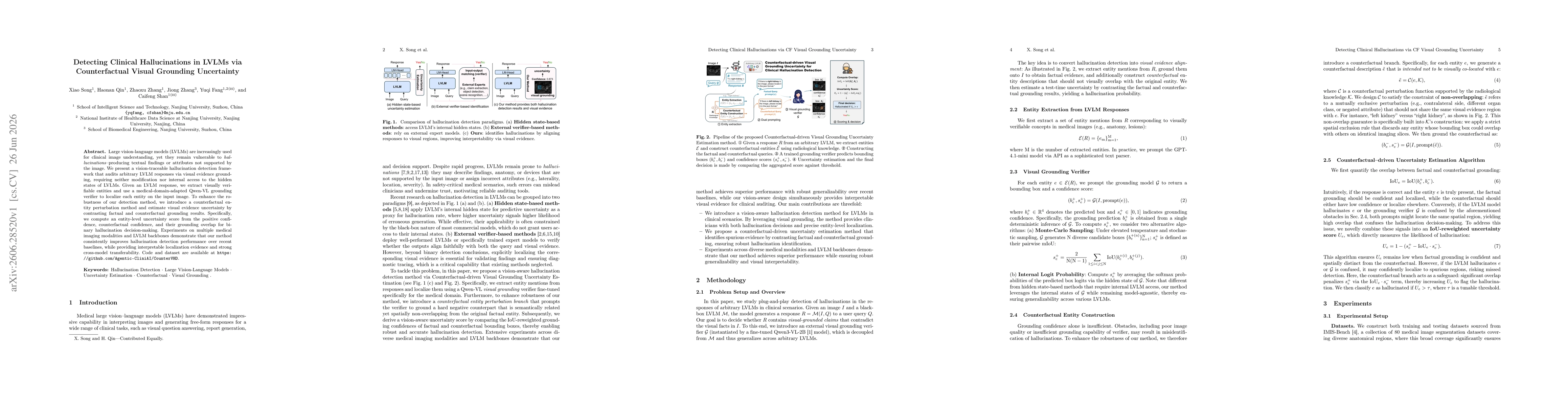 Thumbnail for Detecting Clinical Hallucinations in LVLMs via Counterfactual Visual Grounding Uncertainty