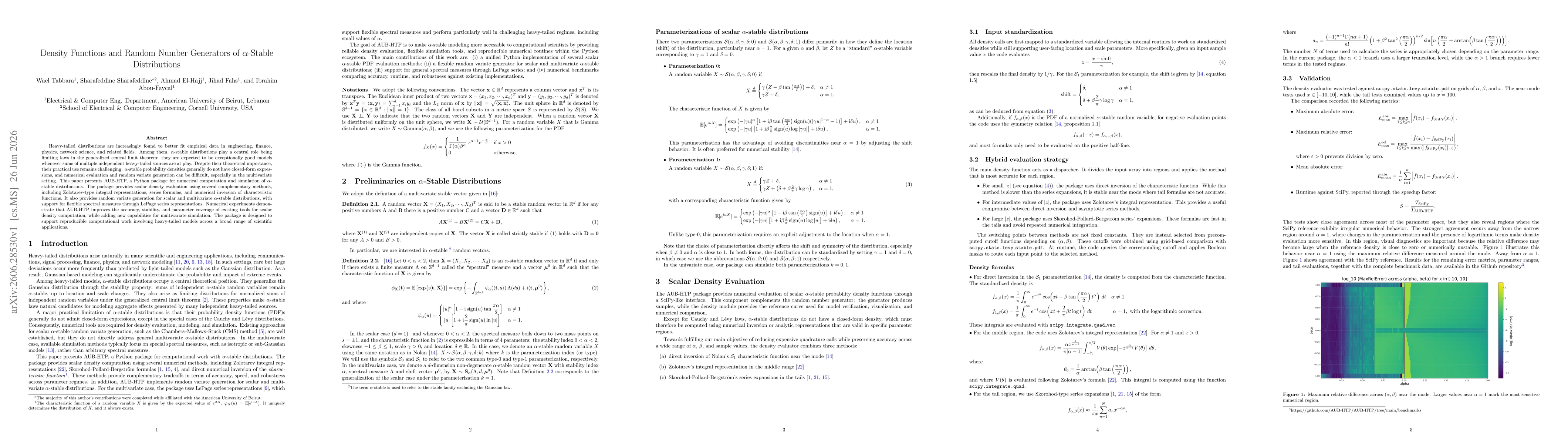 Thumbnail for Density Functions and Random Number Generators of $α$-Stable Distributions