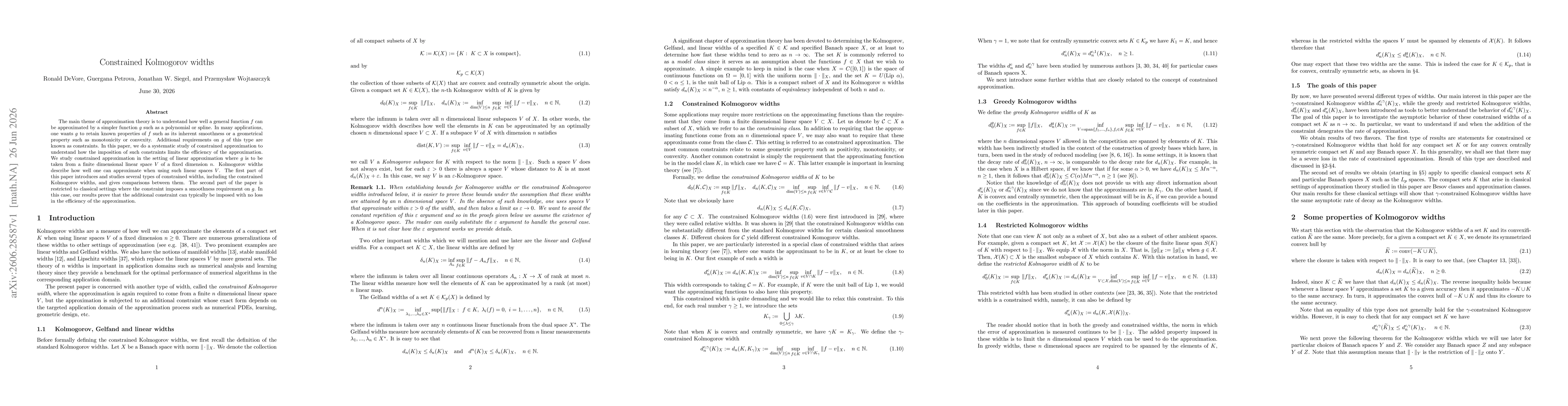 Thumbnail for Constrained Kolmogorov widths