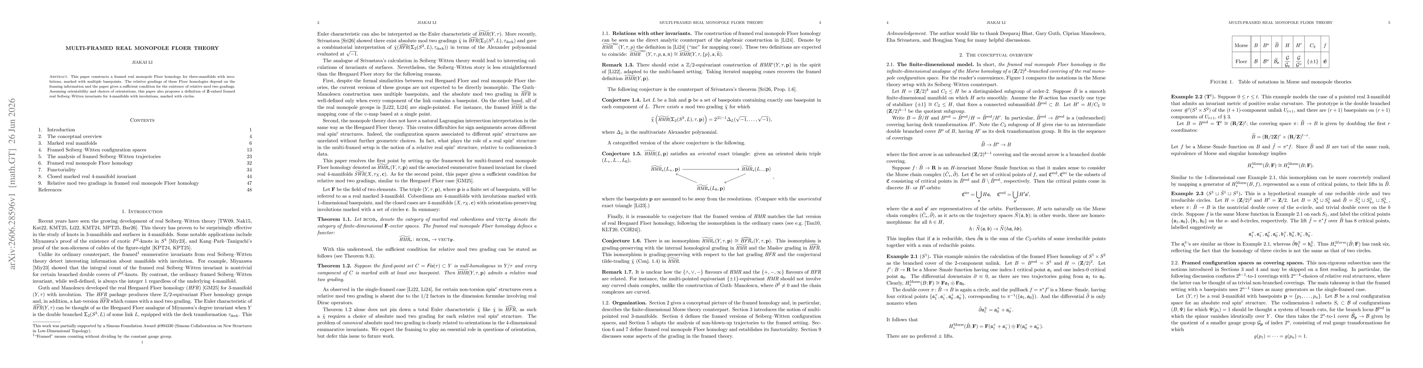 Thumbnail for Multi-framed real monopole Floer theory