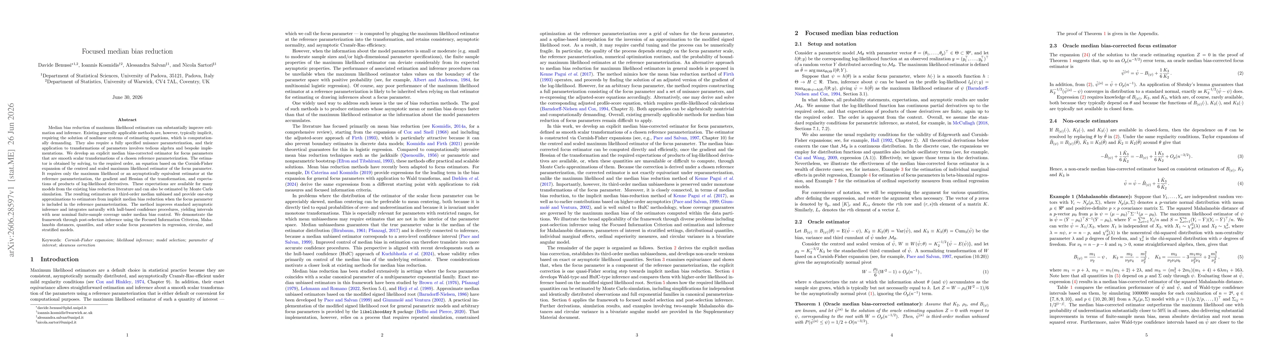 Thumbnail for Focused median bias reduction