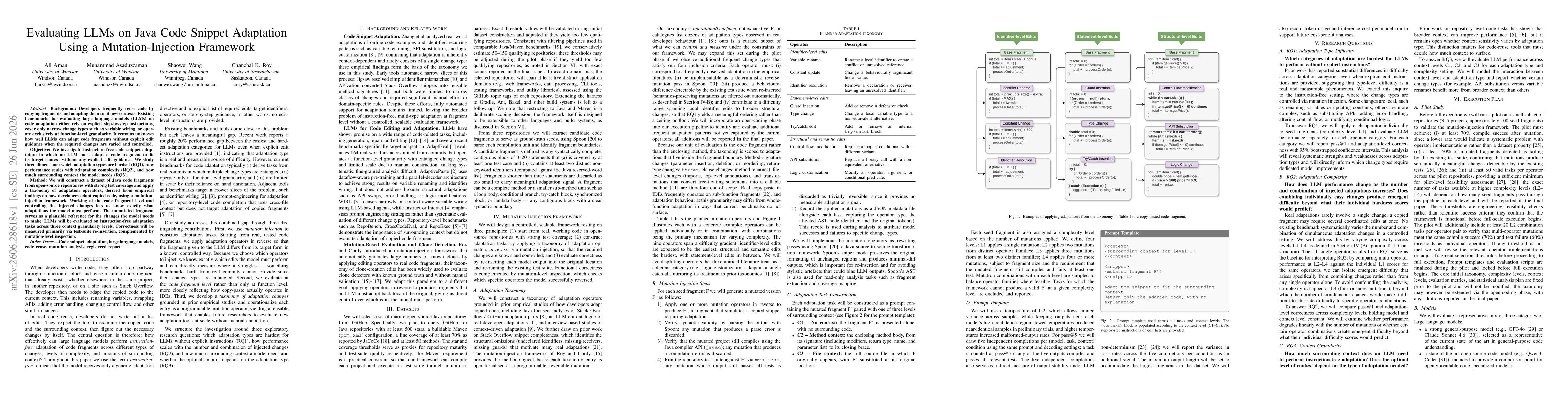Thumbnail for Evaluating LLMs on Java Code Snippet Adaptation Using a Mutation-Injection Framework