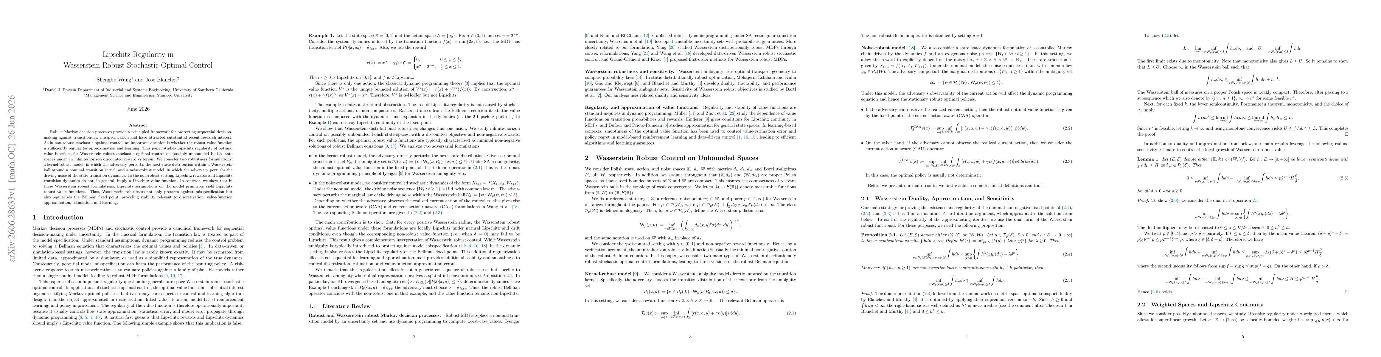 Thumbnail for Lipschitz Regularity in Wasserstein Robust Stochastic Optimal Control