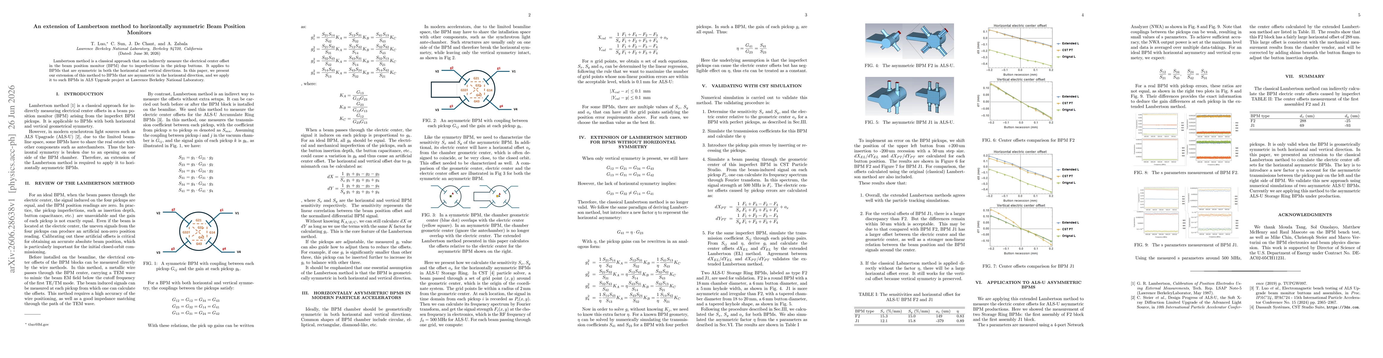 Thumbnail for An extension of Lambertson method to horizontally asymmetric Beam Position Monitors