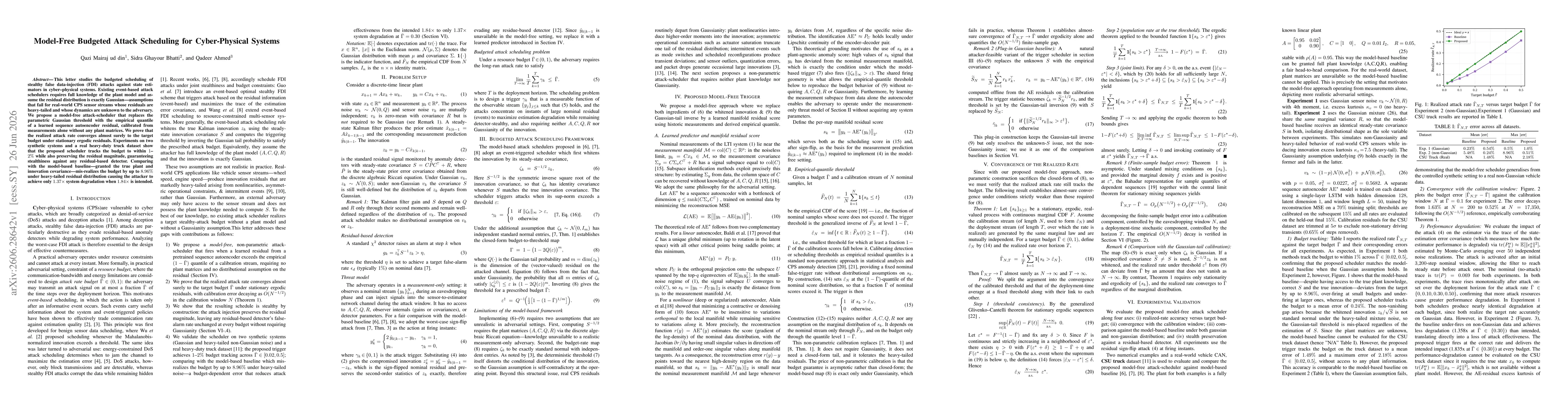Thumbnail for Model-Free Budgeted Attack Scheduling for Cyber-Physical Systems