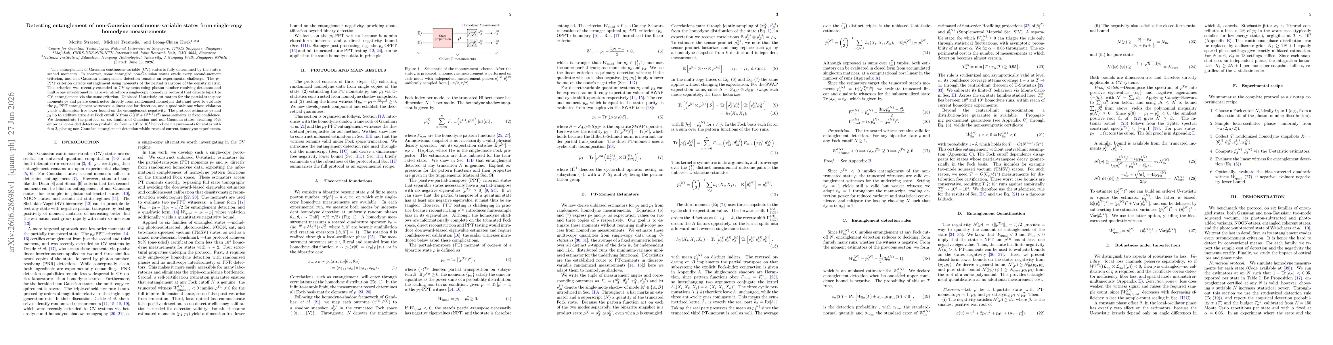 Thumbnail for Detecting entanglement of non-Gaussian continuous-variable states from single-copy homodyne measurements