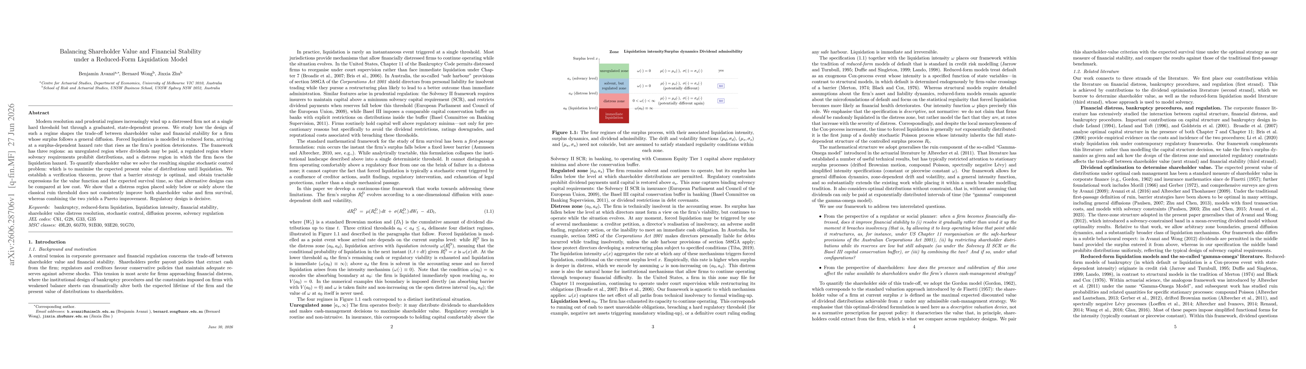 Thumbnail for Balancing Shareholder Value and Financial Stability under a Reduced-Form Liquidation Model