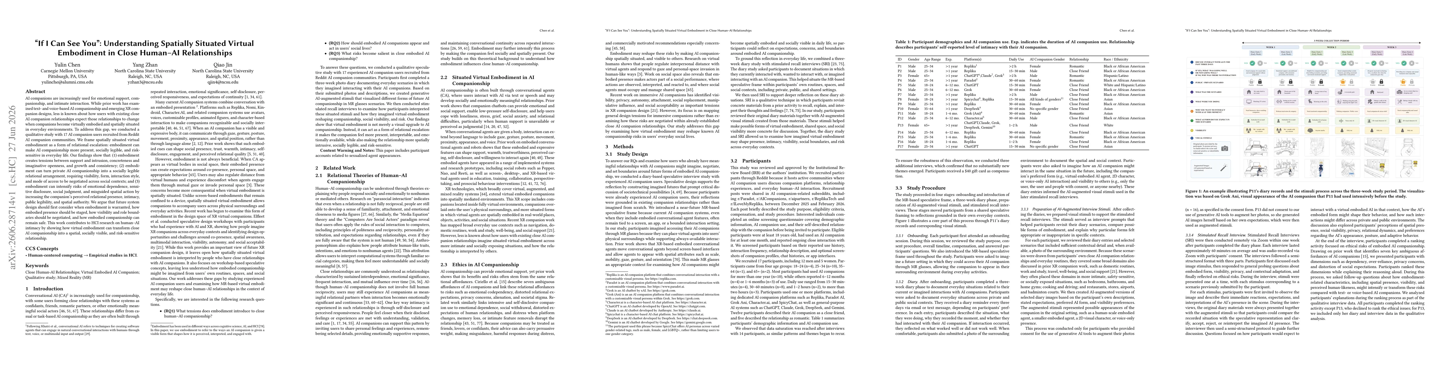 Thumbnail for "If I Can See You": Understanding Spatially Situated Virtual Embodiment in Close Human-AI Relationships