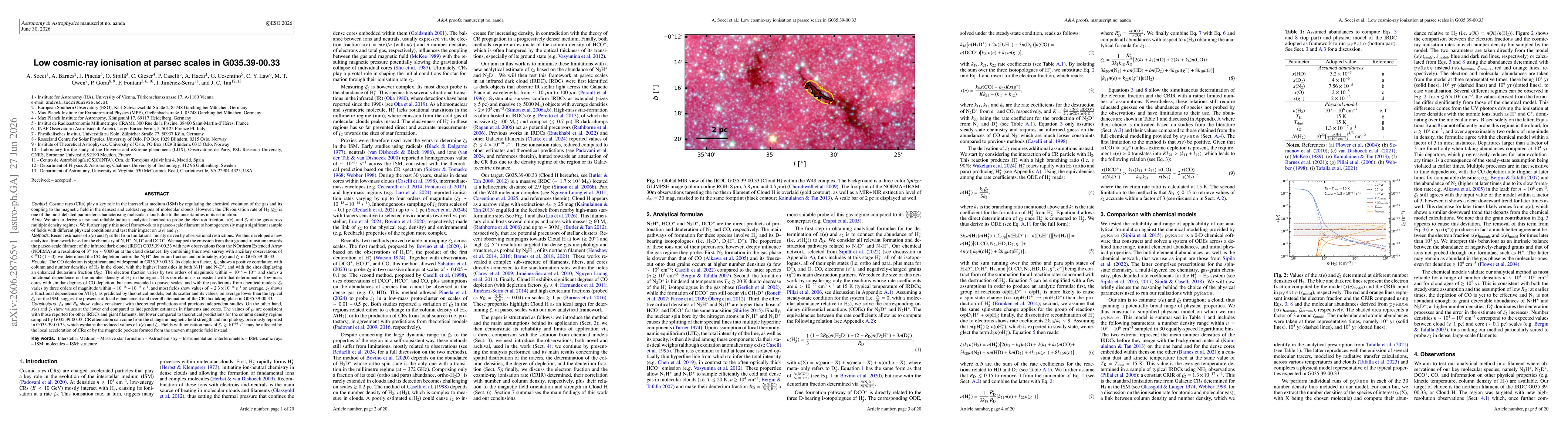 Thumbnail for Low cosmic-ray ionisation at parsec scales in G035.39-00.33