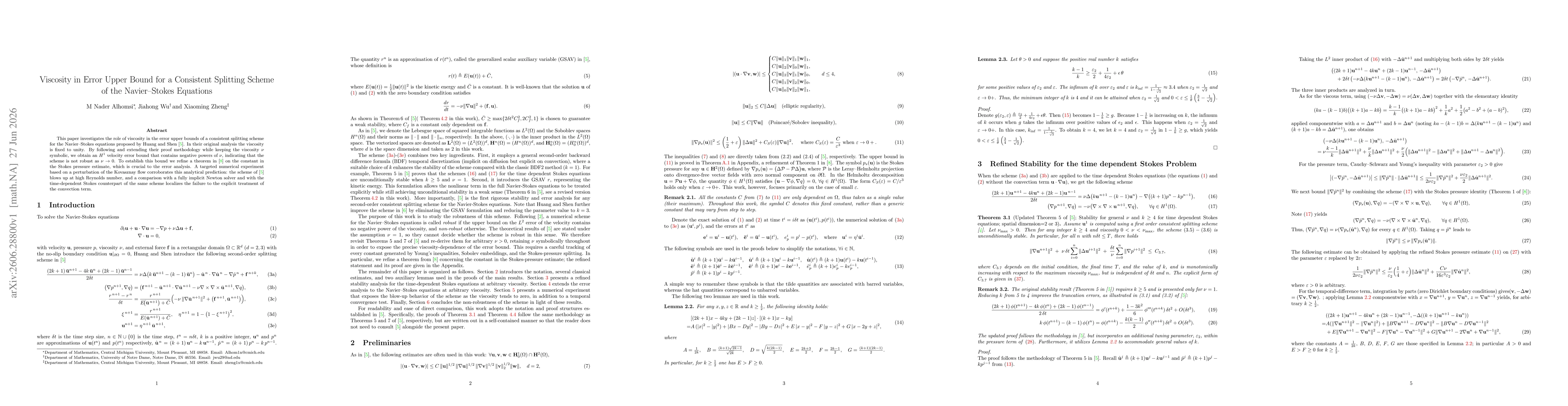Thumbnail for Viscosity in error upper bound for a consistent splitting scheme of the Navier-Stokes equations