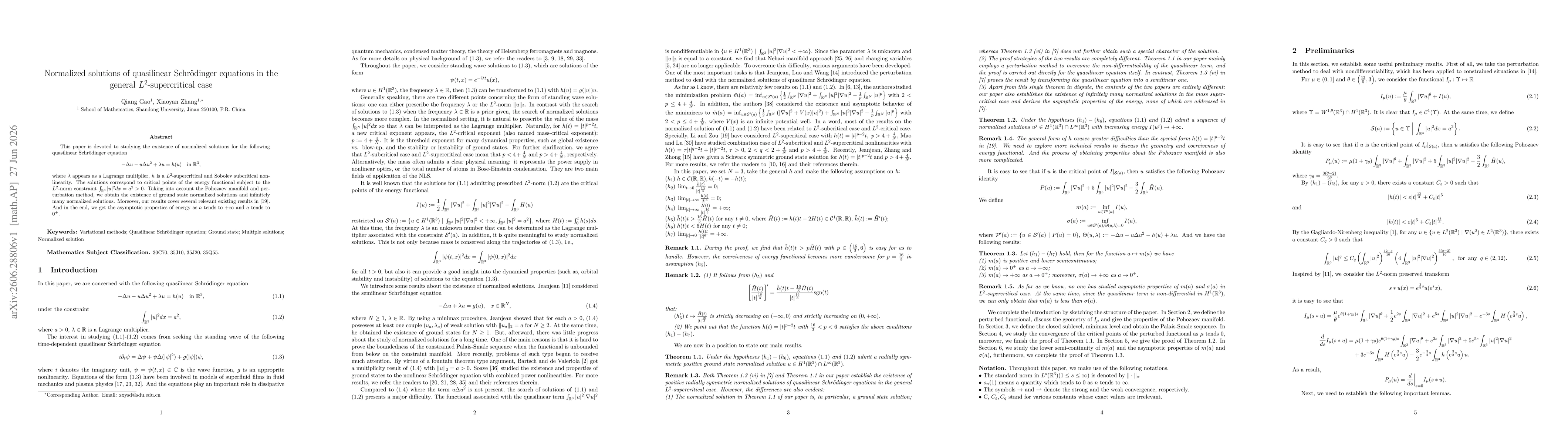 Thumbnail for Normalized solutions of quasilinear Schrödinger equations in the general $L^2$-supercritical case