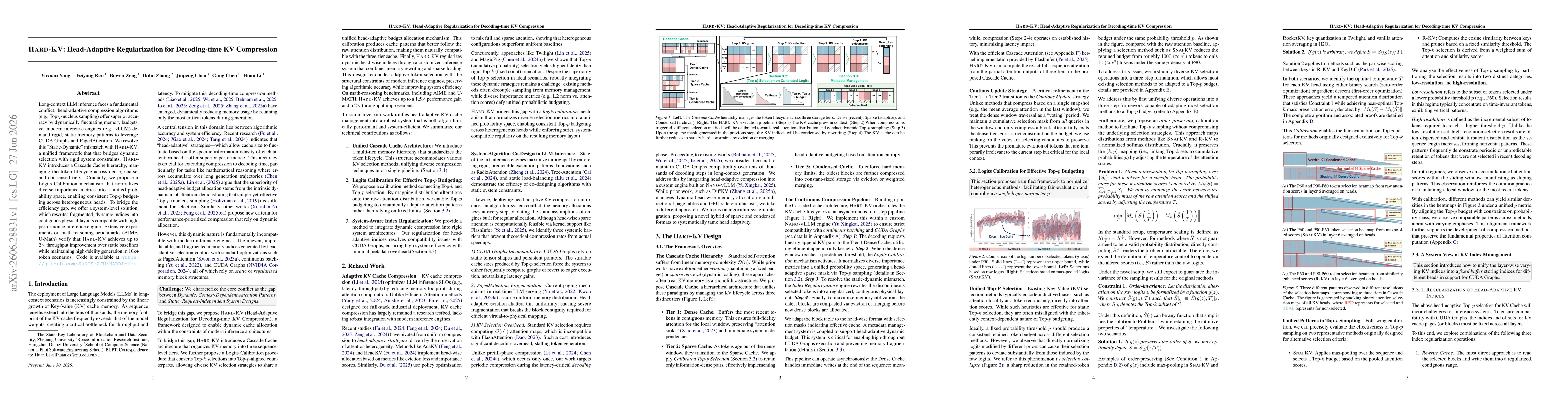 Thumbnail for HARD-KV: Head-Adaptive Regularization for Decoding-time KV Compression