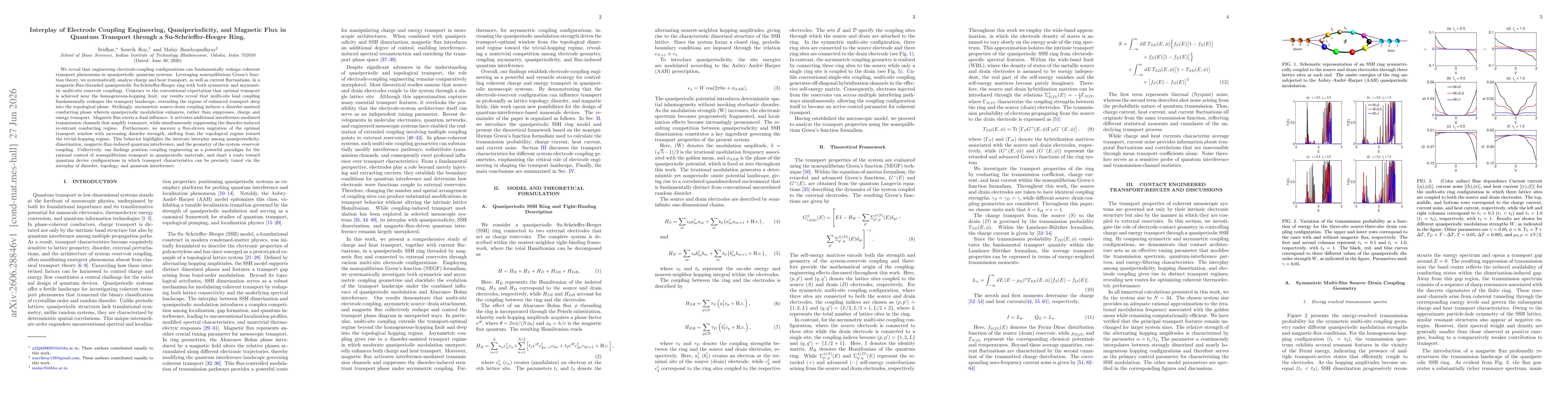 Thumbnail for Interplay of Electrode Coupling Engineering, Quasiperiodicity, and Magnetic Flux in Quantum Transport through a Su-Schrieffer-Heeger Ring