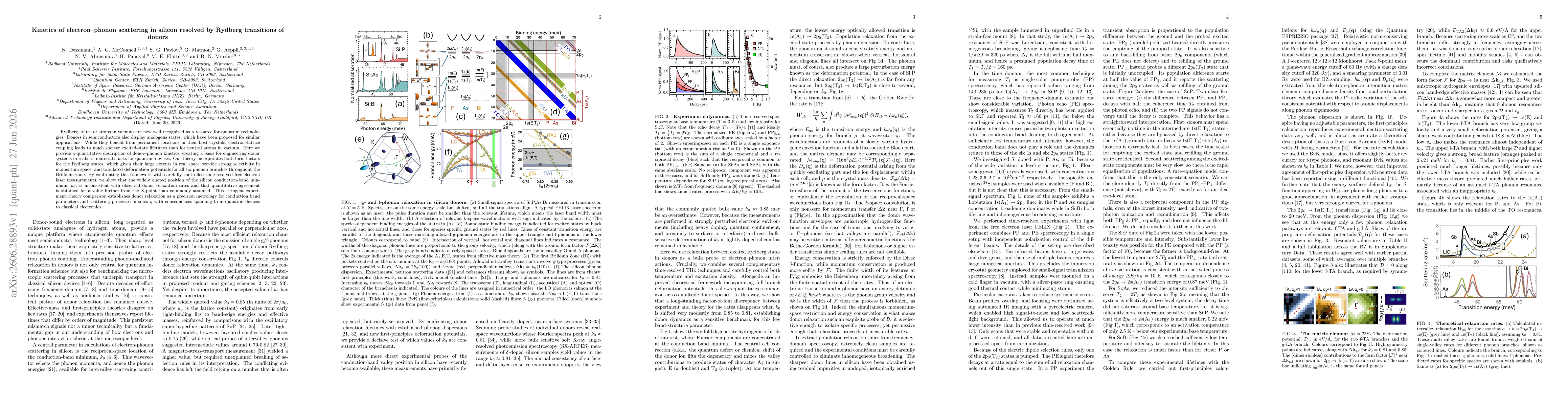 Thumbnail for Kinetics of electron-phonon scattering in silicon resolved by Rydberg transitions of donors