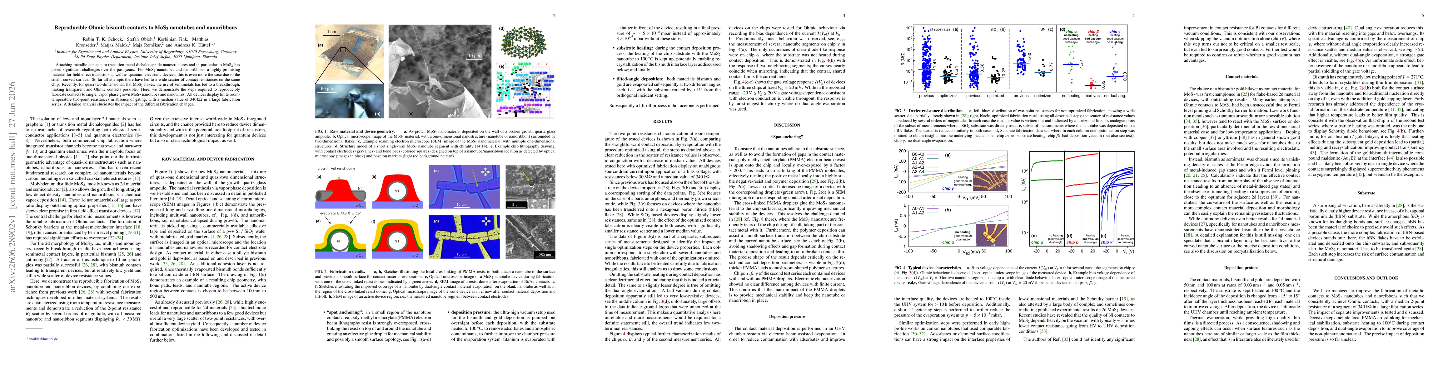 Thumbnail for Reproducible Ohmic bismuth contacts to $\textrm{MoS}_2$ nanotubes and nanoribbons