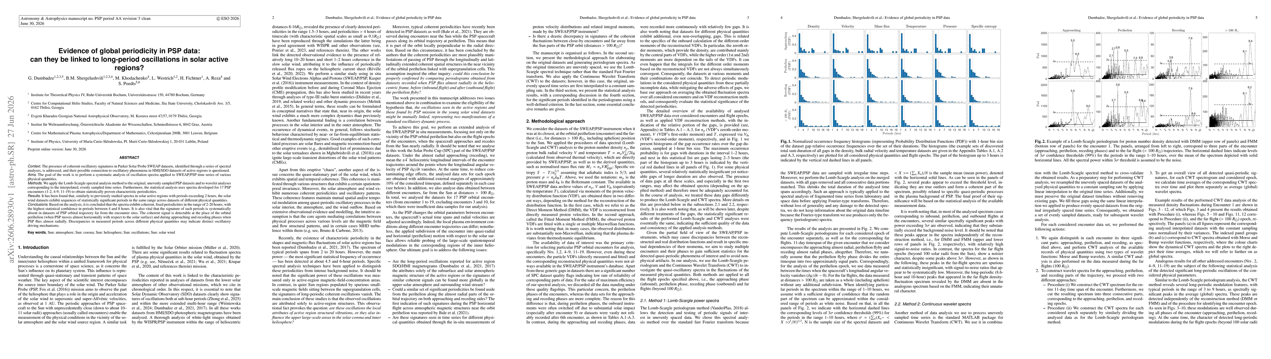 Thumbnail for Evidence of global periodicity in PSP data: can they be linked to long-period oscillations in solar active regions?