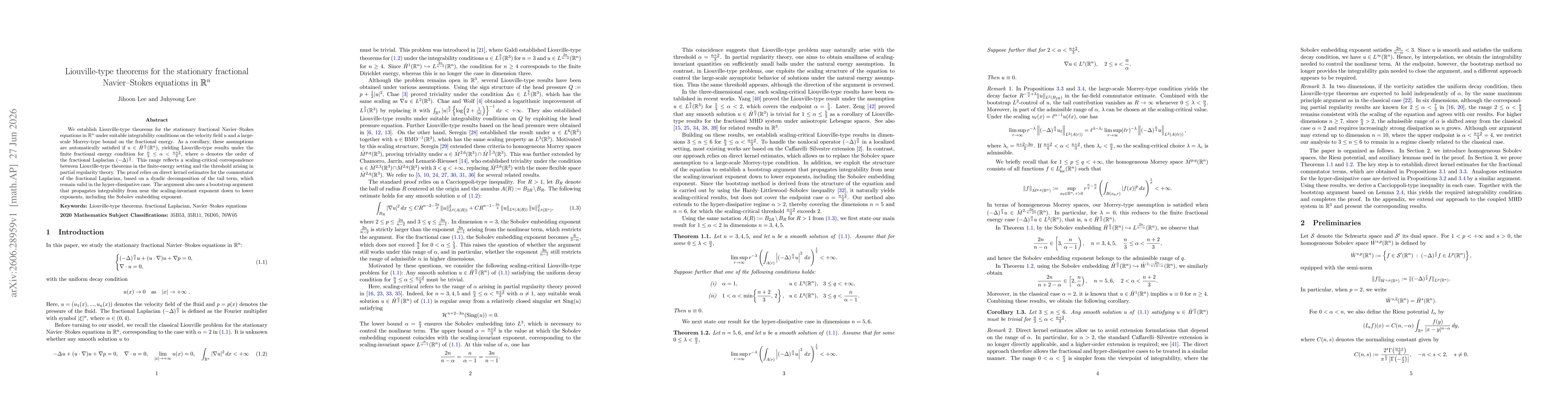 Thumbnail for Liouville-type theorems for the stationary fractional Navier-Stokes equations in $\mathbb{R}^n$