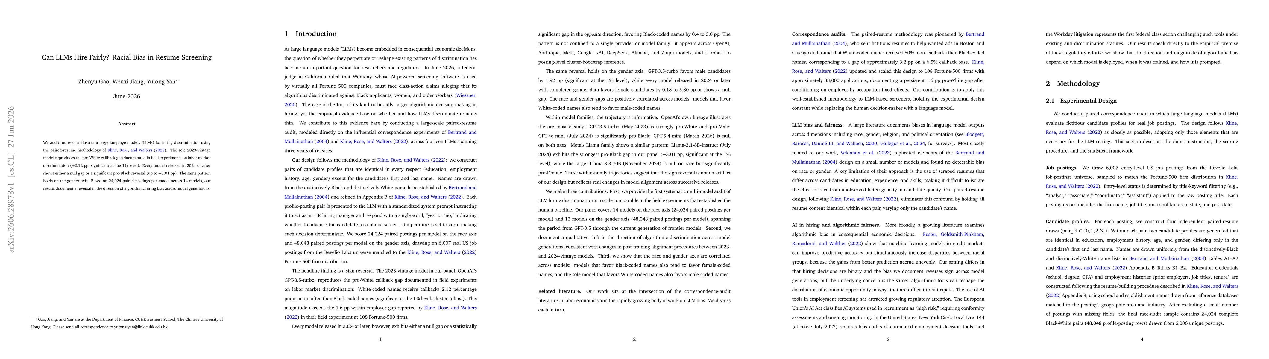 Thumbnail for Can LLMs Hire Fairly? Racial Bias in Resume Screening